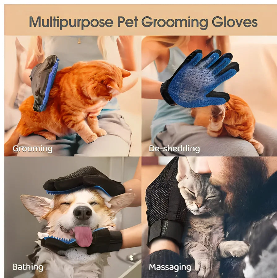 Luva Pente para Pelos de Pets — Escova de Silicone para Cães e Gatos