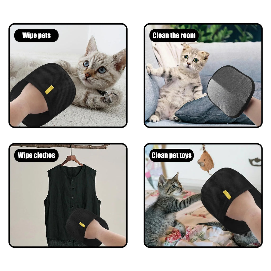 Luva Removedora de Pelos para Pets — Reutilizável, Dupla Face e Antiestática