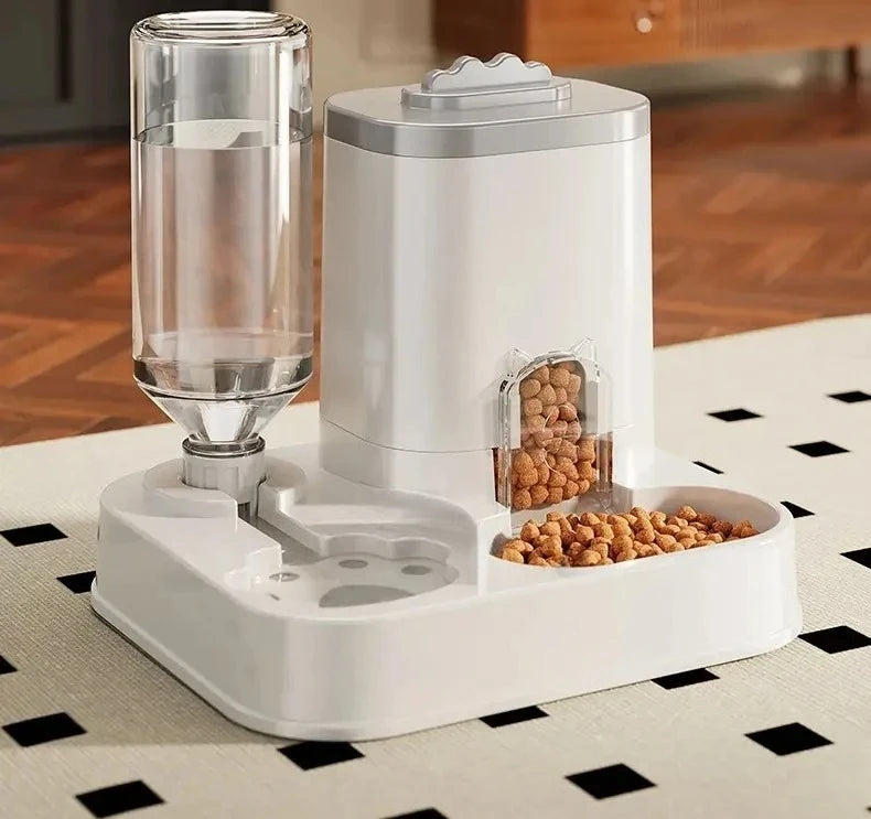 Dispensador Automático 2 em 1 de Água e Ração para Cães e Gatos — Sem Energia Elétrica