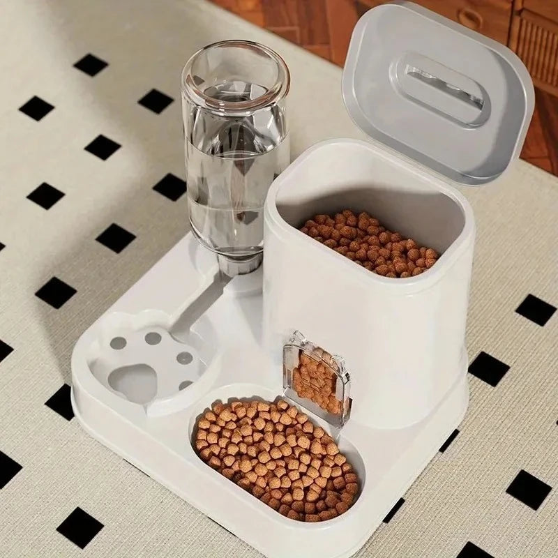 Dispensador Automático 2 em 1 de Água e Ração para Cães e Gatos — Sem Energia Elétrica