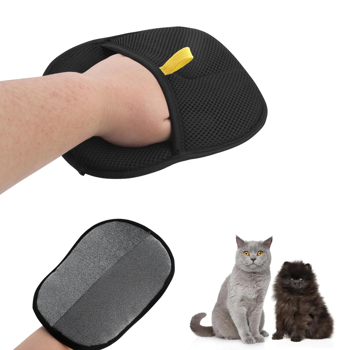 Luva Removedora de Pelos para Pets — Reutilizável, Dupla Face e Antiestática